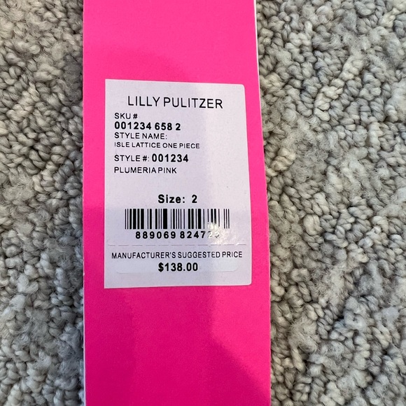 Lilly Pulitzer NWT Pink Lace-Up One-Piece Swimsuit - Picture 4 of 4